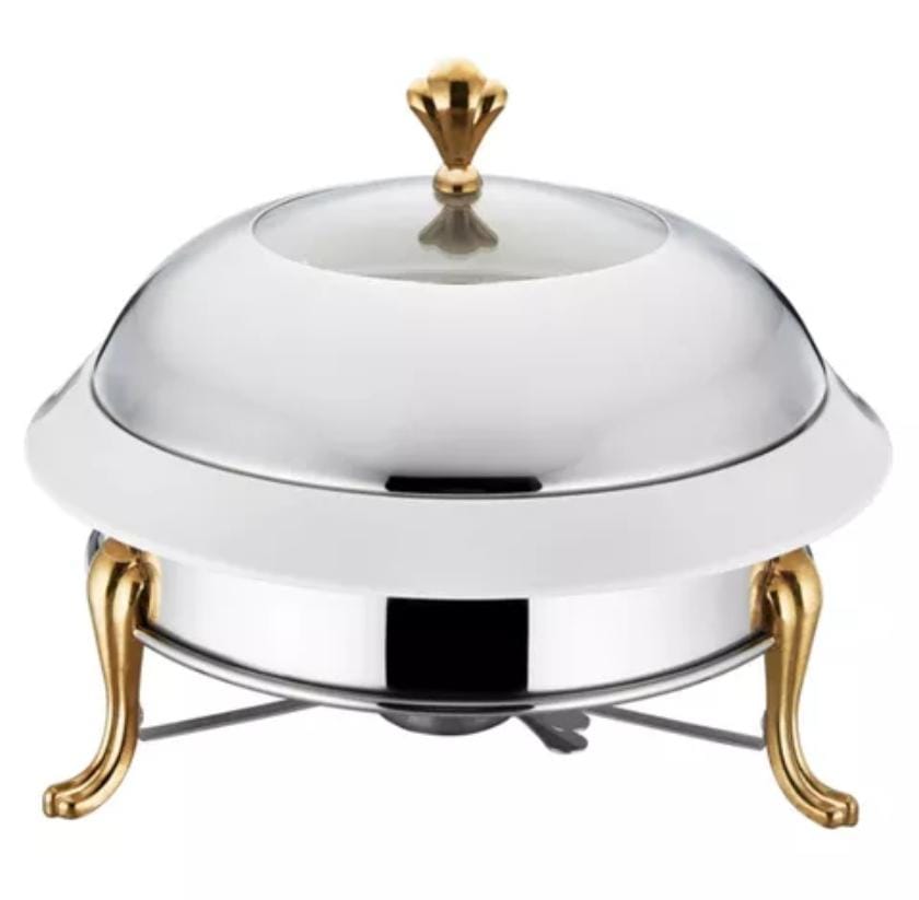 מיני שפינגדיש מהודר 20 ס"מ מנירוסטה וציפוי ידיות  זהב כולל מכסה