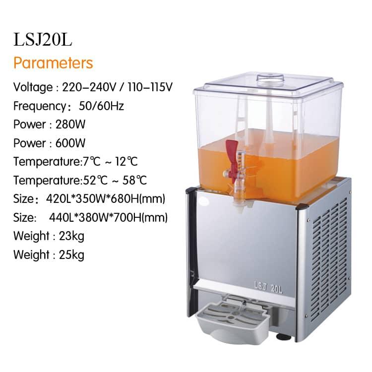 מכונת מיץ מרובעת 20 ליטר מבית NESLINE