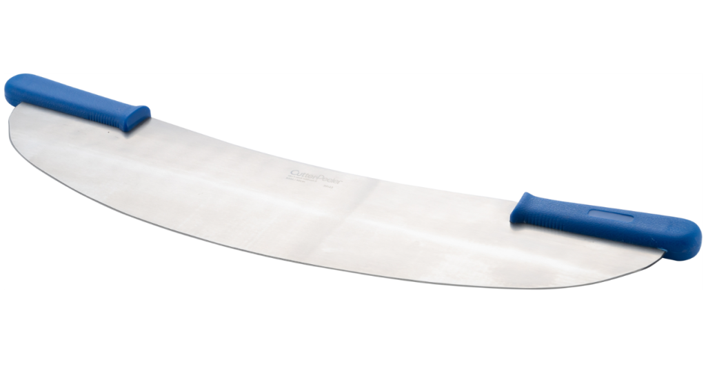 סכין פיצה עגול ידית כחולה 50 ס"מ