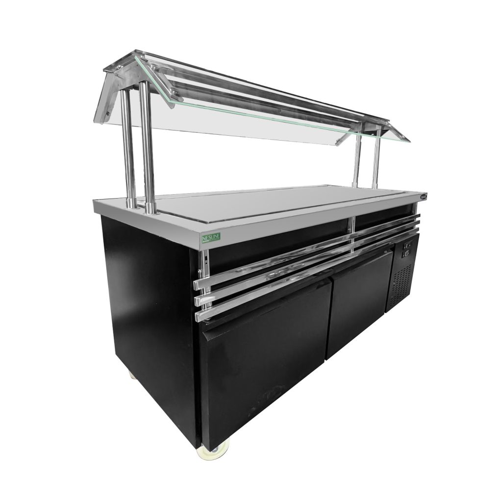 עגלת קירור נירוסטה משטח אינדוקציה צבע שחור