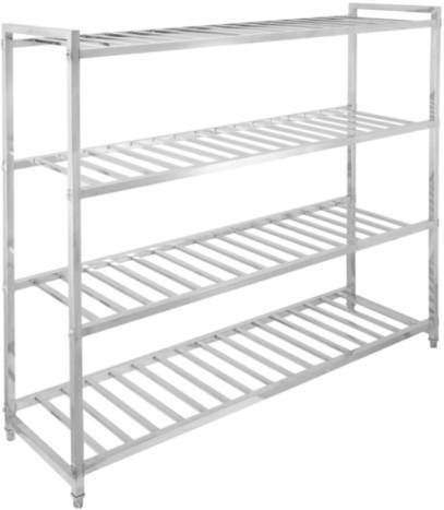 סט 4 מדפי נירוסטה מחוררים 180×60 ס"מ גובה 155 ס"מ