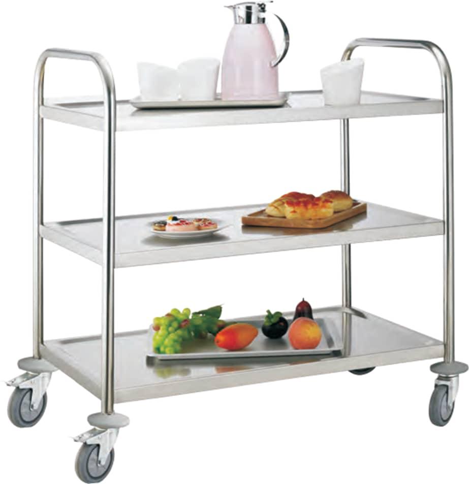 עגלת שרות נירוסטה 3 מדפים  84.5/52.5/94 ס"מ