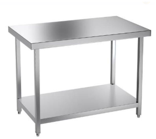 שולחן עבודה נירוסטה 120 רוחב עומק 70 ללא קנט נירוסטה 304!