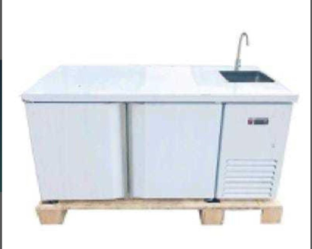 מקרר דלפק נירוסטה עם כיור 2 דלתות 1360/700/1085 מ”מ