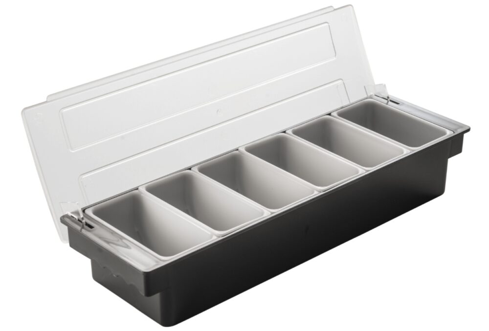 דיספנסר לבר 6 תאים שחור/שקוף 49x14x9 ס״מ