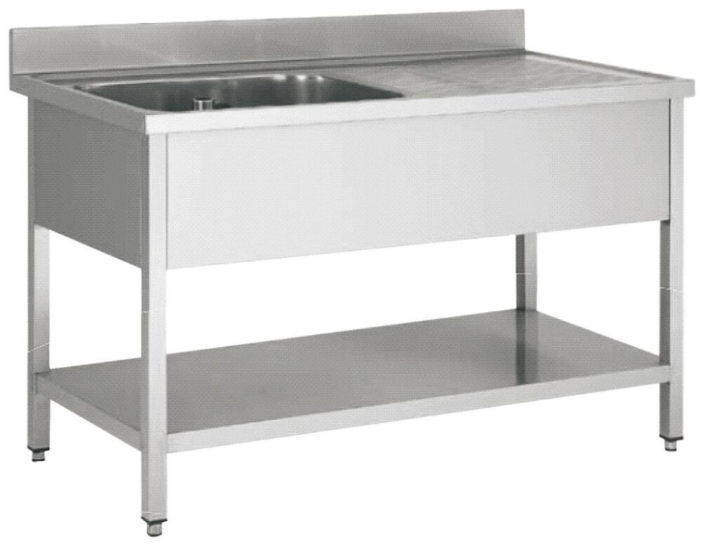 שולחן עבודה נירוסטה עם כיור 1.2 מ’