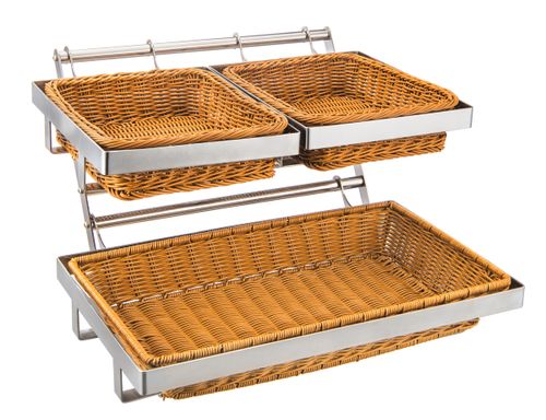 עמדת לחם דקורטיבית עם סלסלאות