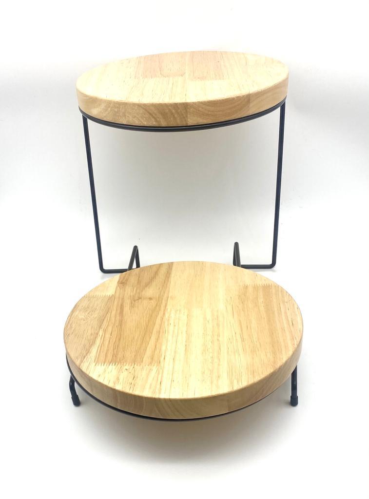 מעמד מתכת מעוצב 2 קומות עגול 33/50/30 ס”מ