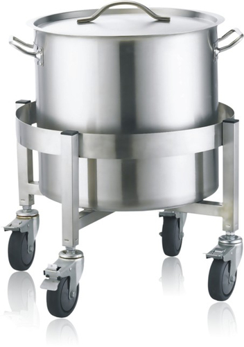 עגלת נירוסטה לפח אשפה 48 ס"מ