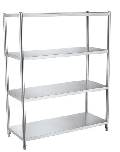 סט 4 מדפי נירוסטה 150X50 ס"מ גובה 155 ס"מ