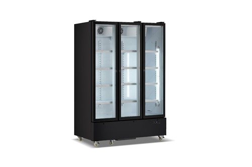 מקרר משקאות תעשייתי /דלת שקופה 3 דלתות הזזה שקופות צבע שחור RFK-1150 זק"ש Sachs