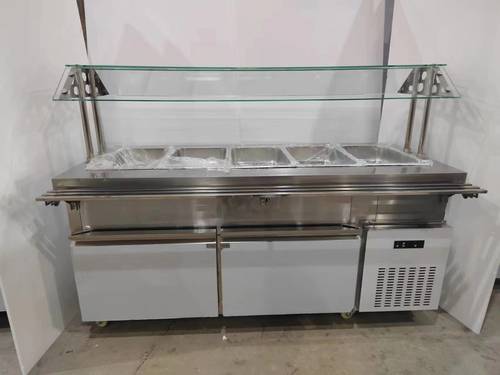 עגלת קירור נירוסטה 5 גסטרונומים 1/1 + מקרר דלפק