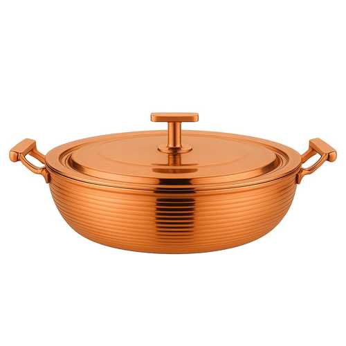 סוטאז' מיני מעוצב בצבע נחושת עם 2 ידיות – קוטר 24 ס"מ