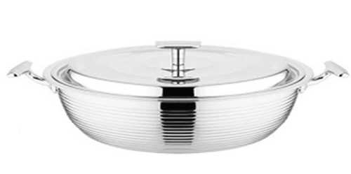 סוטאז' מיני מעוצב מנירוסטה עם 2 ידיות – קוטר 20 ס"מ