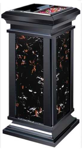 פח מאפרה דמוי שיש מסגרת שחורה 30/30/60 ס"מ נסליין