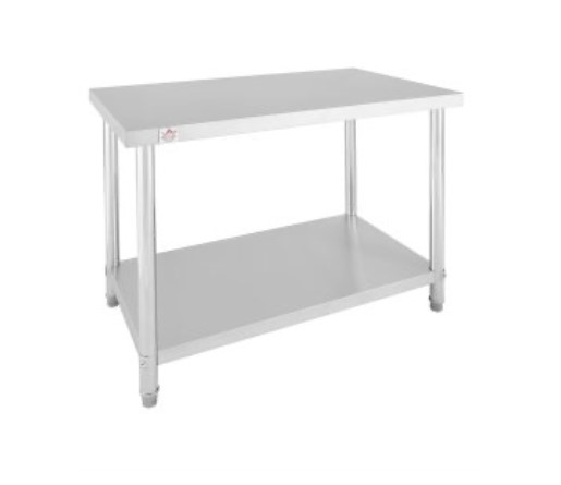 שולחן נירוסטה דגם "בוצר" + מדף תחתון 100 ס"מ