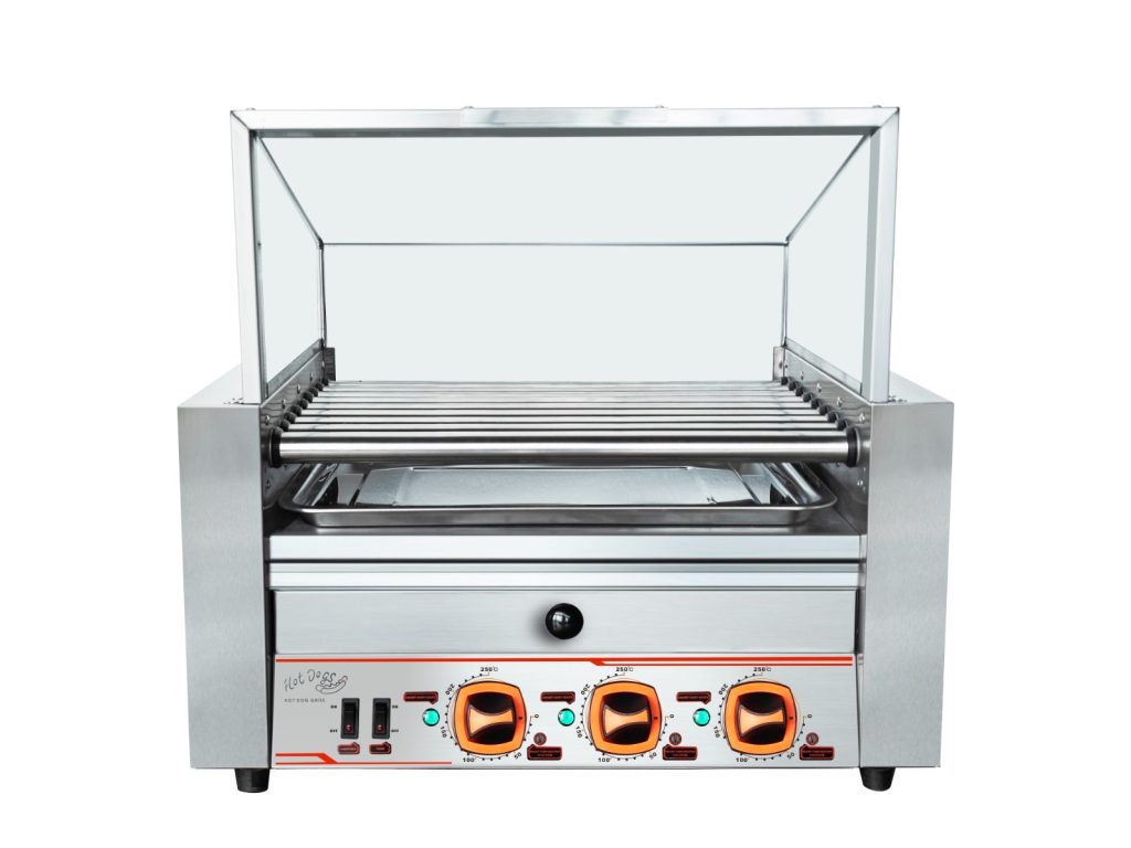 מכונת נקניקיות 9 סלילים + מגירת חימום + תרמוסטט וגוף חימום EGO גרמני תעשייתי