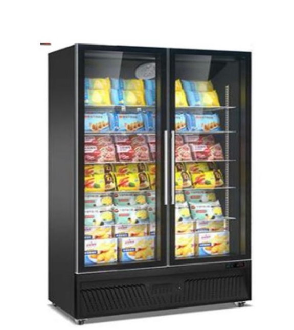 מקפיא תצוגה מפואר שני דלתות בצבע שחור 2 דלתות