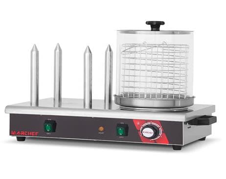 מכשיר אידוי נקניקיות עם 4 מקלות לחימום לחמניות מדגם Pro Line