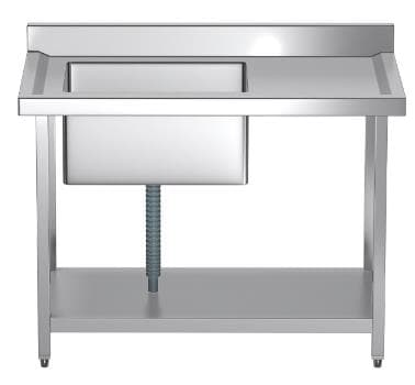 שולחן נירוסטה 120 ס"מ כיור 60 בצד שמאל