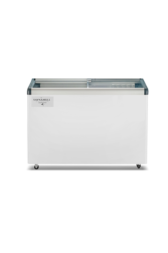 מקפיא/מקרר שוכב זכוכיות לתצוגה מלמעלה דגם RF-537PG מבית FAYNAMELI