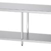 שולחן גבוה מנירוסטה עם שש רגליים - מידות: 60X220 ס"מ, דגם HNN