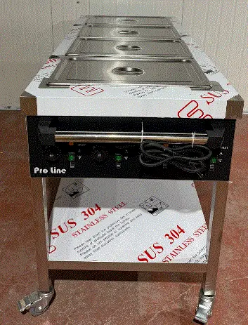 עגלת שירות ניידת מדגם בן מרי עם שליטה פרטנית על כל מדור - כוללת 4 מגשי גסטרונום במידות 152x66x85 מסדרת PRO LINE