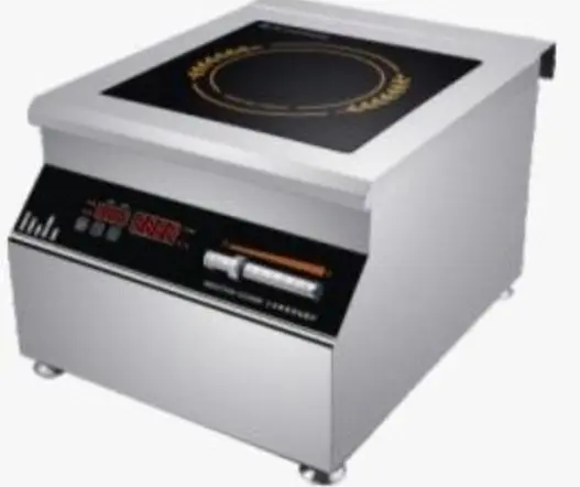 כיריים תלת פאזיים בעוצמה של 8000W עם משטח זכוכית בגודל 40X40 ס"מ לשימוש תעשייתי