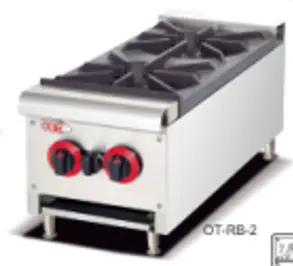 כיריים גז מקצועיות Buffalo Grill בגודל 31/78 עם זוג מבערים.