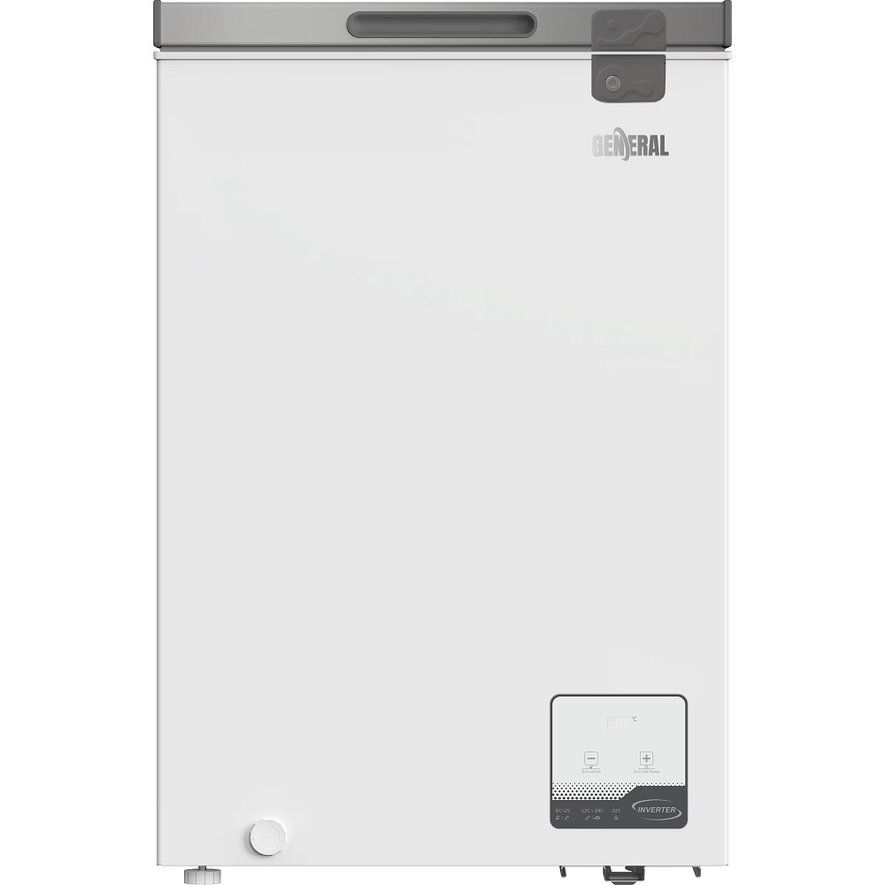 מקפיא / מקרר שוכב - 99 ליטר General ג'נרל דגם GE101MCIX - לבן/דלת נירוסטה